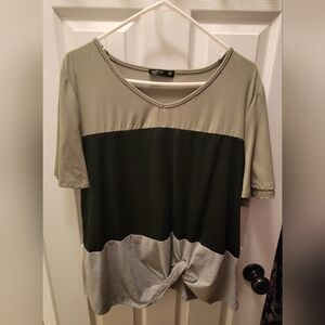 Colorblock V-Neck Top